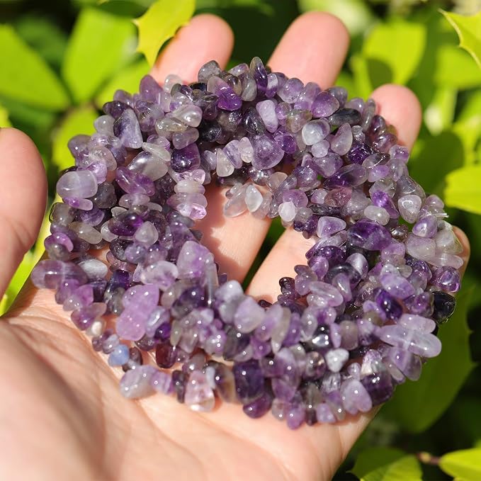 200 Pcs Crystal Chip Beads for Jewelry Making 5-8mm Amethyst | Natural Chip - Image 2