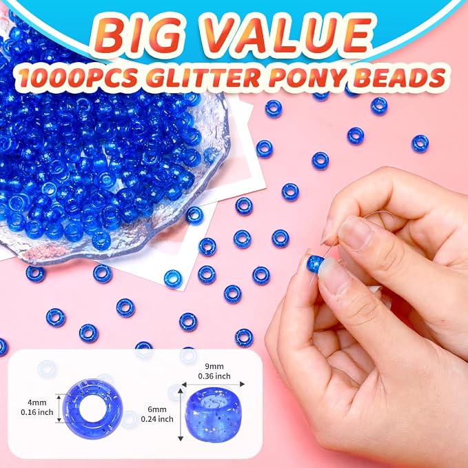 Iooleem Pony Beads, Beads for Jewelry Making, Beading Supplies, Arts & Crafts - Image 2