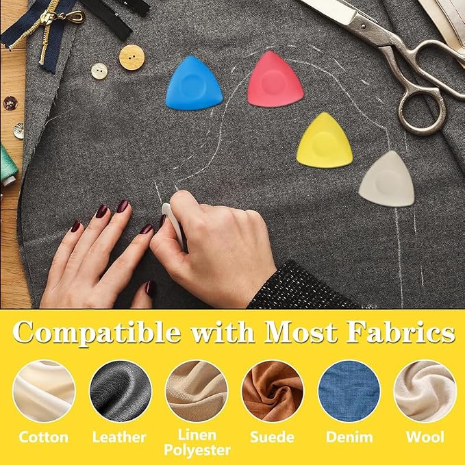 OZXTYO Tailors Chalk 4pcs, Sewing Fabric Chalk and Fabric Markers - Image 5
