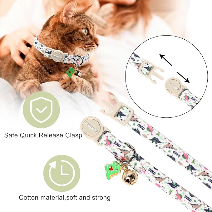 2 Pack Dinosaur Cat Collars Breakaway - Image 3