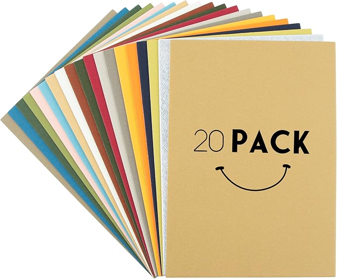 Golden State Art, 5x7 Matboard Mat Board Blanks - Assortment Color Uncut Mats for DIY Projects, Presentation Boards, Art Crafts (20 Pack)