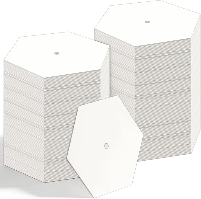 300 PCS 2" White Hexagon Piecing Paper Templates, Quilting Templates Accessories by Neworkg