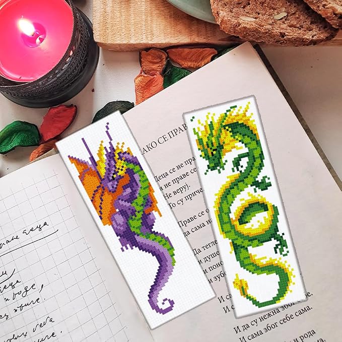 ORIGACH 6 Set Dragon and Loong Cross Stitch Bookmark Kit - Image 7