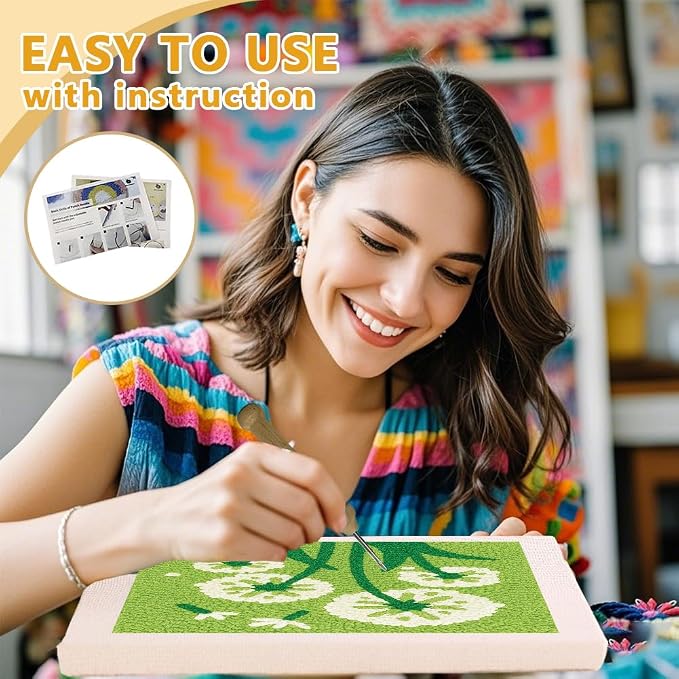 DOODLREAM Dandelion Flower DIY Punch Needle Embroidery Kit - Image 3