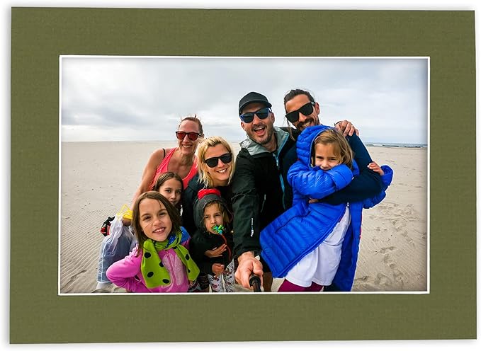 11x14 Mat for 8.5x11 Photo - Precut Dill Green Picture Matboard for Frames Measuring 11 x 14 Inches - Bevel Cut Matte to Display Art Measuring 8.5 x 11 Inches - Acid Free Pack of 100 MATS
