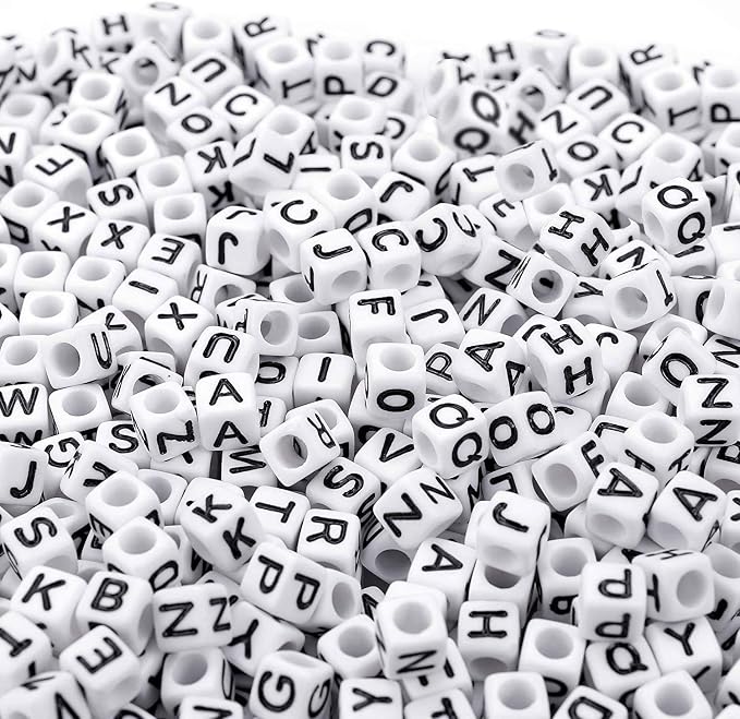 Augshy 700PCS White Letter Beads Alphabet Beads by Augshy