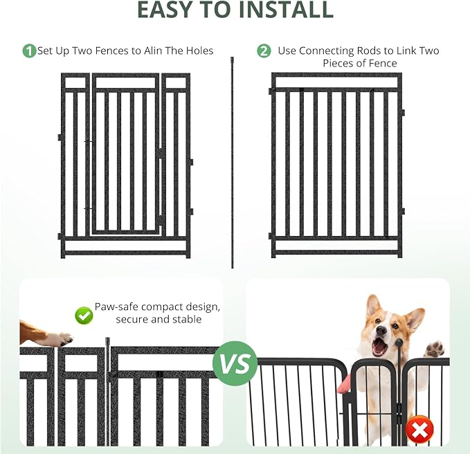 Dog Fence Outdoor for Yard Indoor Dog Playpen 40" Height 32 Panels Portable Dog - Image 3