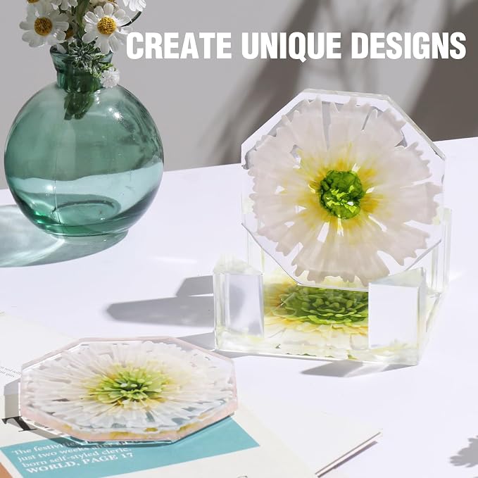 LET'S RESIN 18 Pcs Coaster Resin Molds Silicone, Coaster Molds - Image 3