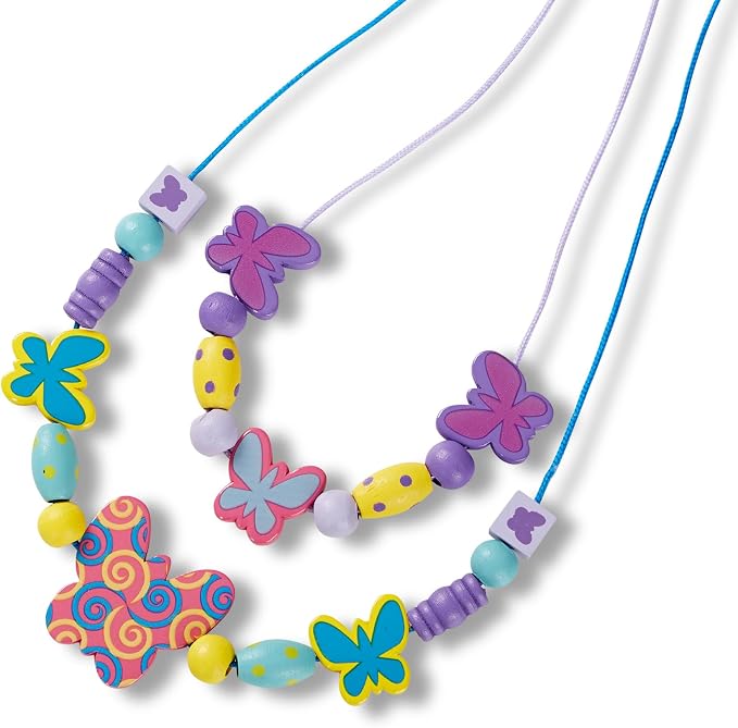 Melissa & Doug Created by Me! Butterfly Beads Wooden Bead Kit, 150+ Beads - Image 4
