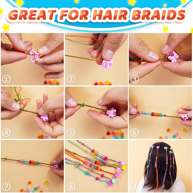 IOOLEEM Pony Beads, Bulk Beads for DIY & Bracelets Making & Hair Braids - Image 3