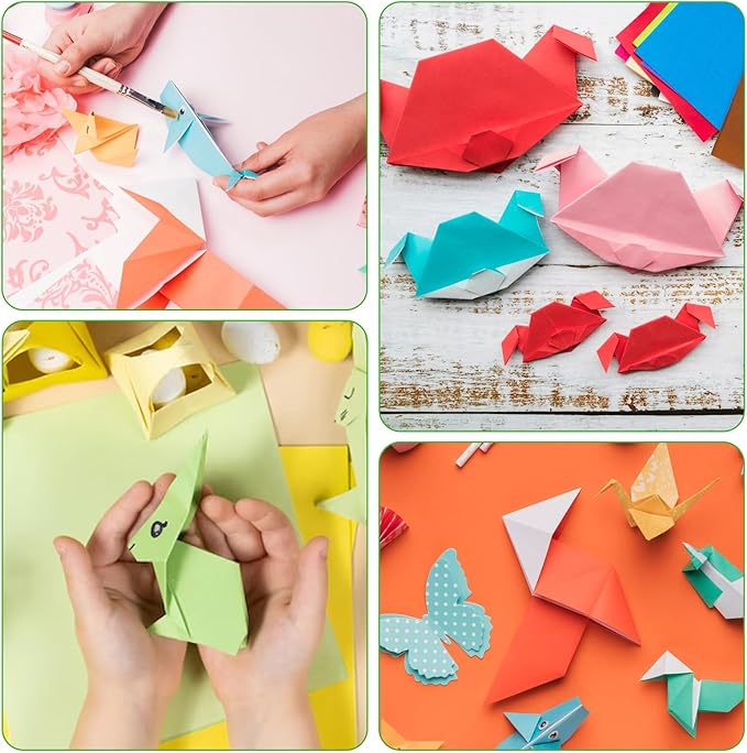 200 Pcs Origami Scrapbook, Paper Airplane Paper Double Sided Scrapbook Paper Origami 10x10 Origami 15x15 Square Mixed 10 Colors, Colored Construction Paper for Crafts and Art Folding