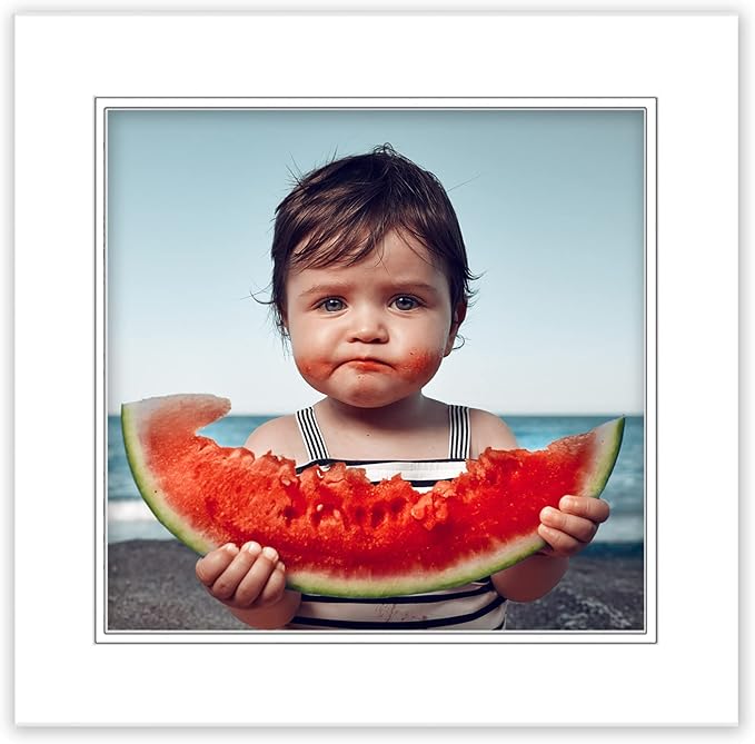 16x16 Mat for 8x8 Photo - Precut White on White Double Mat Picture Matboard for Frames Measuring 16 x 16 Inches - Bevel Cut Matte to Display Art Measuring 8 x 8 Inches - Acid Free ONE MAT