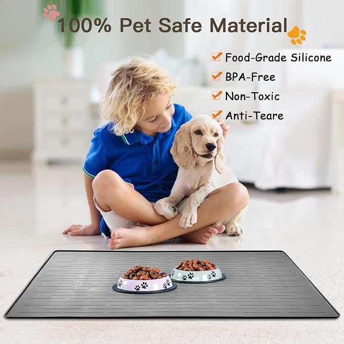 Largest Dog Food Mat, 39.5"x29.5" Silicone Dog and Cat Mat - Image 7