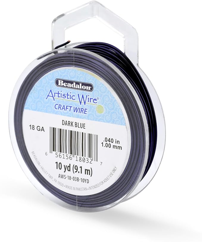 Artistic Wire, 18 Gauge Tarnish Resistant Colored Copper Craft Wire, Dark Blue by Unknown