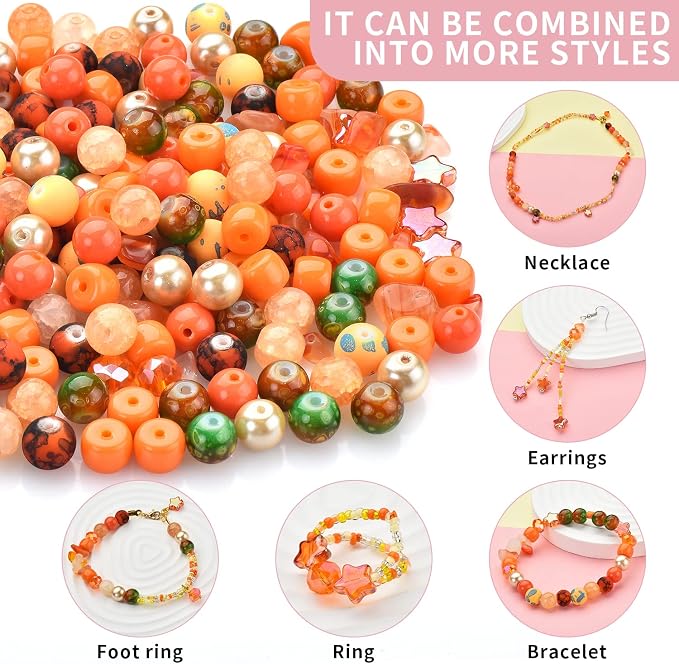 Rired 27 Glass Beads for Bracelet Making Kit, Craft Beads Include Assorted 8mm - Image 3