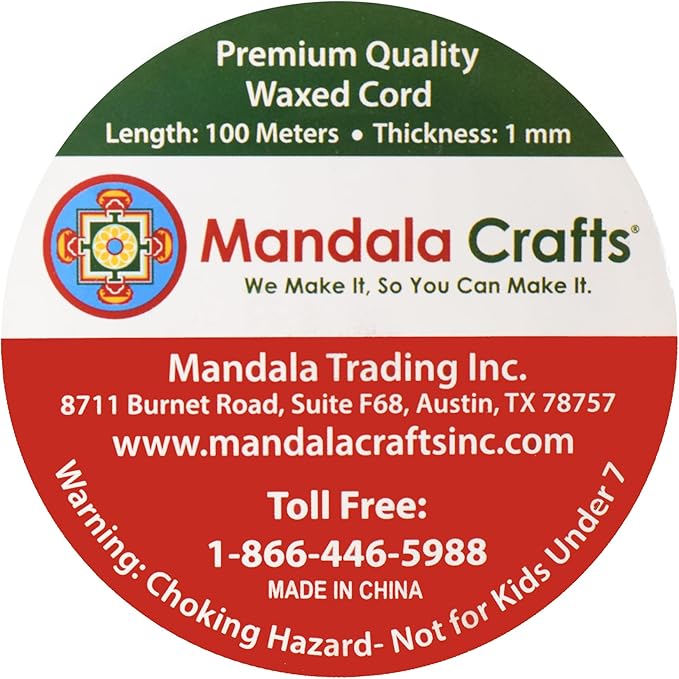 Mandala Crafts 1mm 109 Yards White Cotton Waxed Cord for Jewelry Making Bracelet Cord Waxed String - Beading String Thread Jewelry Cords for Necklaces String