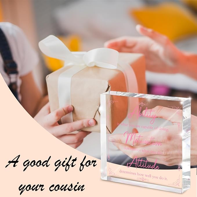 Pink Motivational Acrylic Desktop Sign, 4x4 Inch, Motivational Desktop Decor - Image 5
