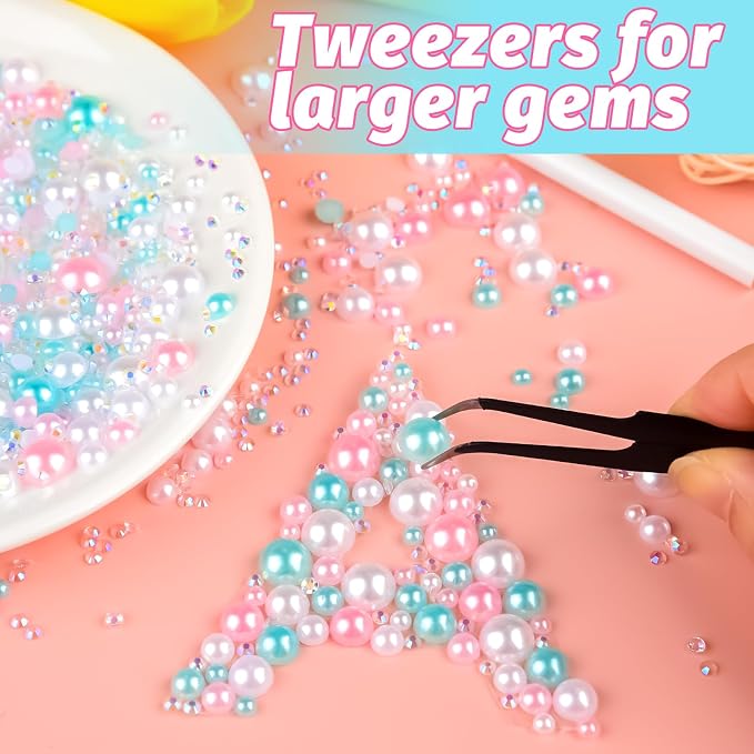 ASTARON 50g Mix Flatback Rhinestones Half Pearls - Image 4