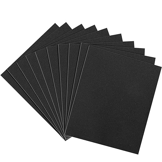 220 Grit Sandpaper, 9 x 11 Inch Wet Dry Sand Paper Hand Abrasive Sanding Sheets for Wood Metal Automotive Sanding and Polishing - 10 Sheets