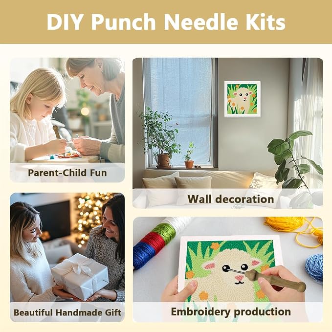 DOODLREAM Lamb Grass DIY Punch Needle Embroidery Kit - Image 4