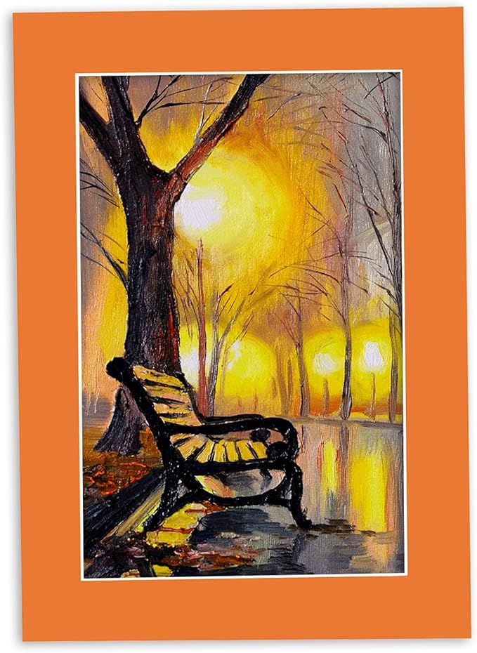 11x14 Mat for 8.5x11 Photo - Precut Orange Picture Matboard for Frames Measuring 11 x 14 Inches - Bevel Cut Matte to Display Art 8.5 x 11 Inches - Acid Free ONE MAT with Backing Board & Clear Bag