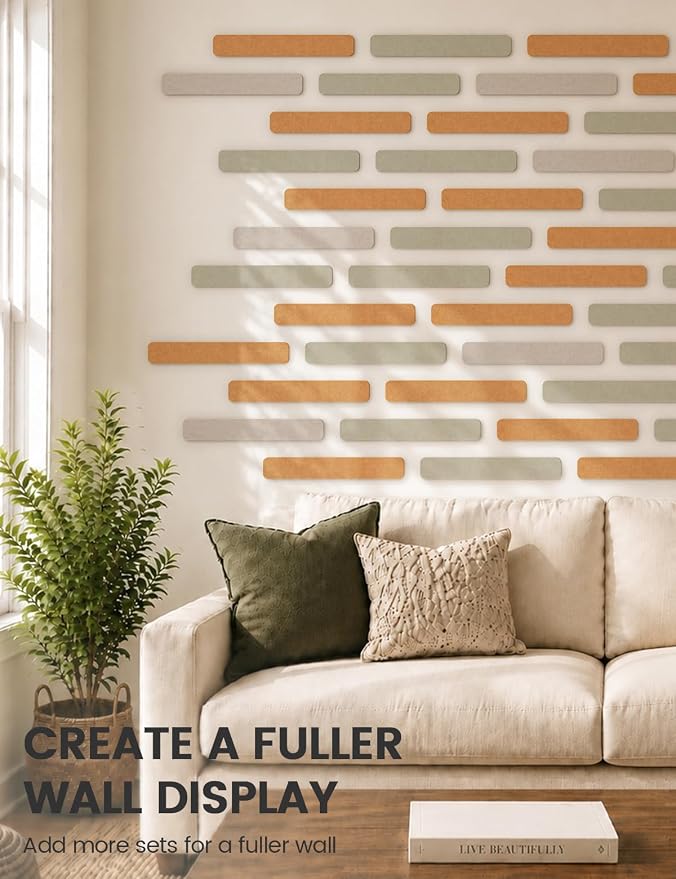 Fluxynara Cork Board Alternative Felt Strip Board 5-Pack 13"x2", Office Pin - Image 7