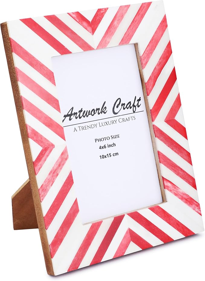 Picture Photo Frame Chevron Herringbone Art Inspired Vintage Table-Top/Wall - Image 2