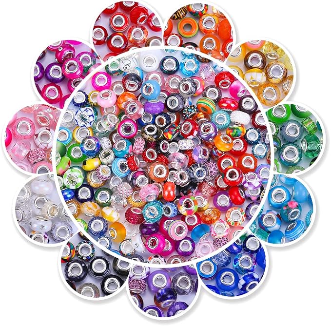 European Large Hole Spacer Charm Beads by VICTLOV