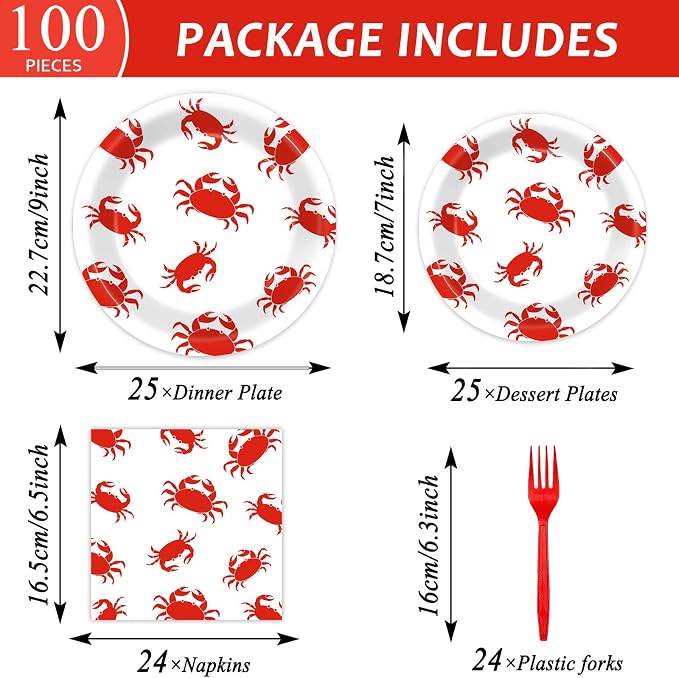 Qyeahkj 100 Pcs Crab Party Decoration Set - Image 2