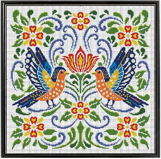 FREEBLOSS 11CT Vector Flowers Stamped Cross Stitch Kits Complete Embroidery Kits by FreeandCreativeCraftsArt