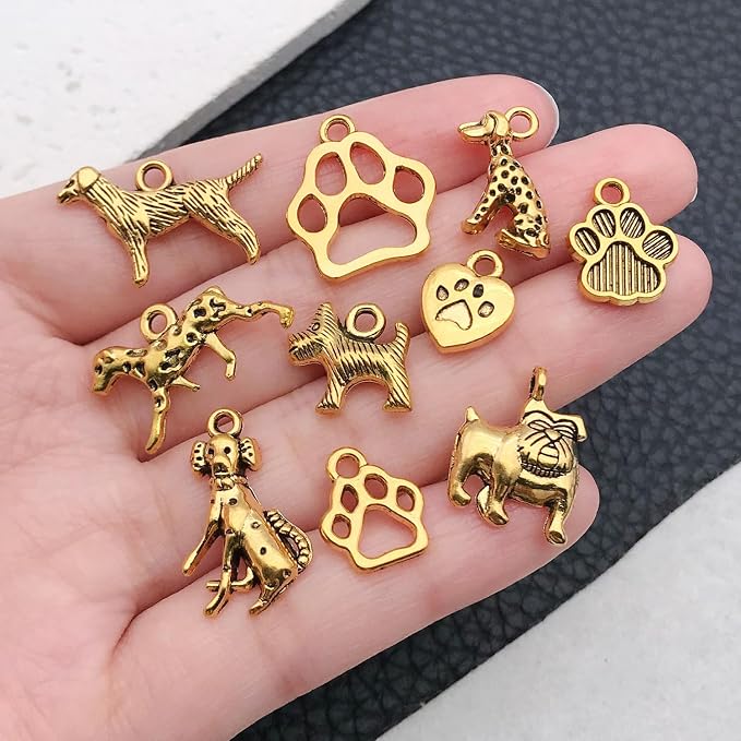 WOCRAFT 60pcs Antique Gold Dogs Charms - Image 2