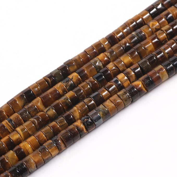 150Pcs 4×2mm Natural Yellow Tiger Eye Spacer Stone Beads by Nitopupu