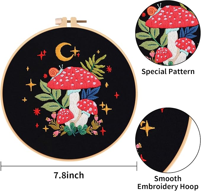 Nuberlic 3 Pack Embroidery Kit for Adults Beginners, Stamped Cross Stitch - Image 4