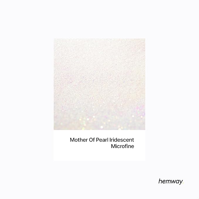 Hemway Polyurethane & Epoxy Resin Glitter 100g / 3.5oz Metallic Crystal Flake Additive for Flooring Jewelry Tumblers Glass Pigment - Microfine (1/256" 0.004" 0.1mm) - Mother of Pearl Iridescent