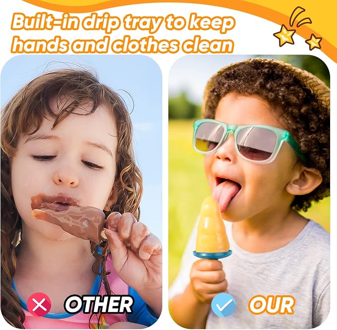 Popsicle Mold Set 4 Pieces Homemade Silicone Popsicle Maker Easy Release Ice - Image 5