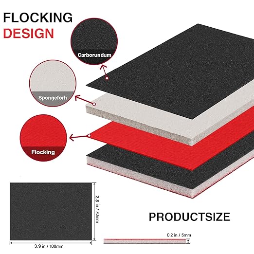 30-Pcs 3x4 Inch 1200 Grit Sanding Sponge Set, Soft Foam Hand Sanding Blocks, Ultra-Fine Wet/Dry Sandpaper for Wood, Metal, Drywall, Furniture Polishing