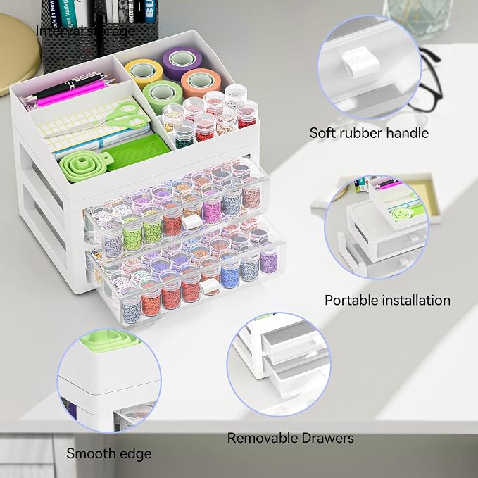 ARTDOT Storage Containers for Diamond Painting Accessories, 2 Drawers - Image 6