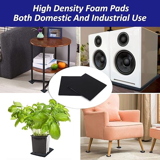Foam Padding Sheets with Adhesive Backing - Self Stick Neoprene Insulation Foam,12PCS 1/8 Inch Thick X 4 Inch Long X 4 Inch Wide - Closed Cell Foam Sheet Square Pad