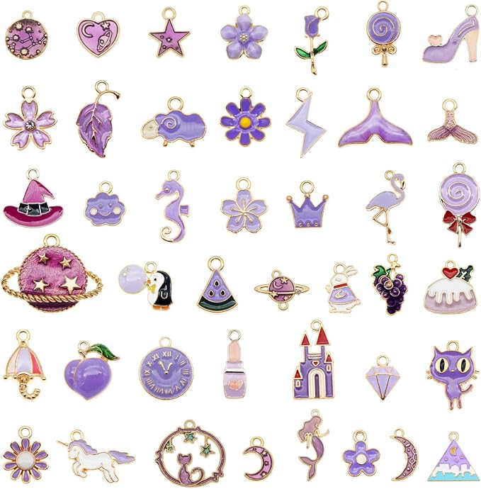 30pcs Mixed Enamel Charms Pendants - Image 5