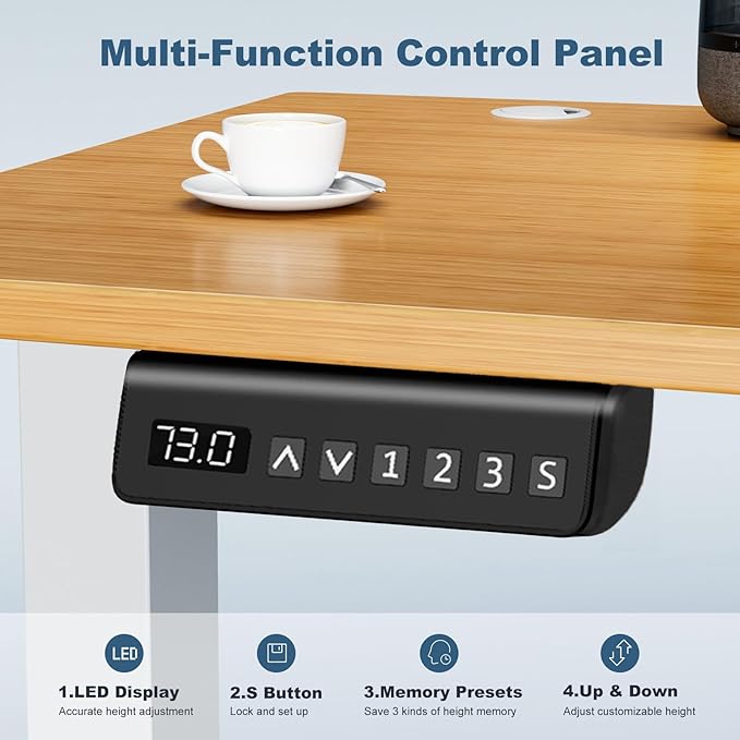 DUMOS 48 Inch Electric Standing Desk Height Adjustable, Sit to Stand Up - Image 6