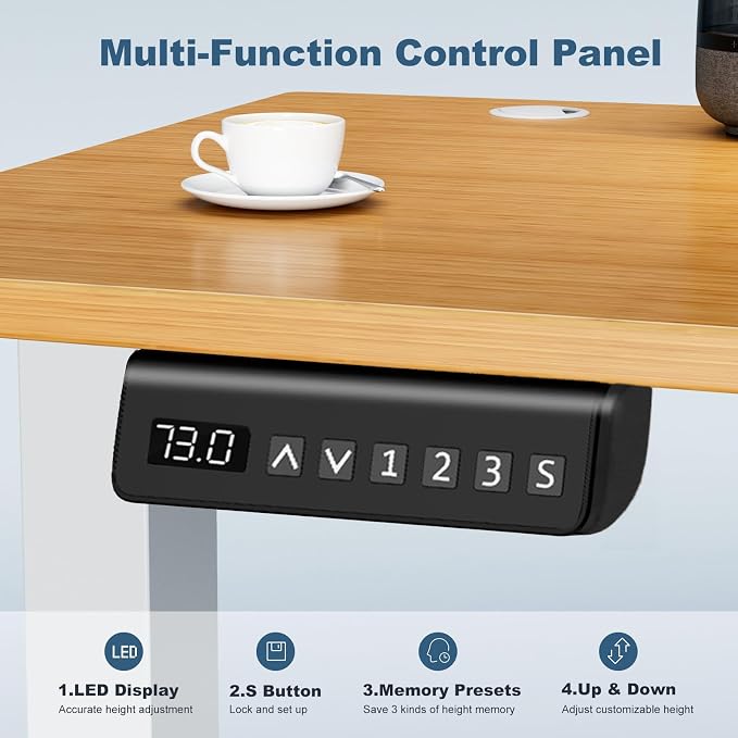 DUMOS 63 Inch Electric Standing Desk Height Adjustable, Sit to Stand Computer - Image 6