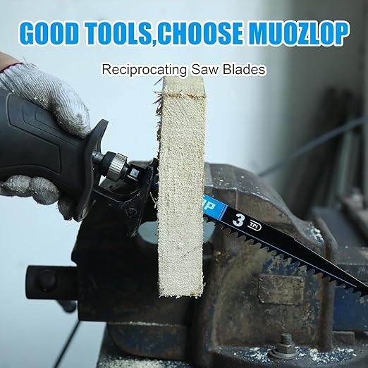 3 Pack 6 inch Reciprocating Saw Blades Set， 3 TPI High Carbon Saw Blades for Wood Cutting ，Saw Blades with Organizer Case (3, 3T/6inch)