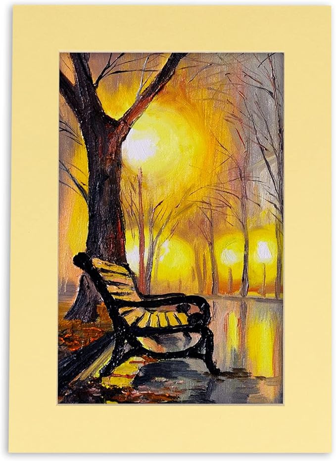 11x14 Mat for 8.5x11 Photo - Precut Soft Yellow Picture Matboard for Frames Measuring 11 x 14 Inches - Bevel Cut Matte to Display Art Measuring 8.5 x 11 Inches - Acid Free Pack of 100 MATS