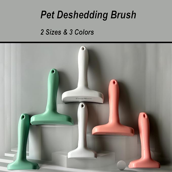 Pet Deshedding Tool with Curve Blade, Cat Grooming Brush, Tight V-shaped Teeth - Image 7