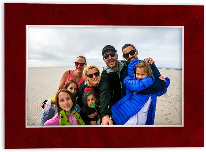 11x14 Mat Bevel Cut for 8.5x11 Photos - Acid Free Bright Red Suede Precut Matboard With Backing Board and Crystal Clear, Self Seal Mat Bag - For Pictures, Framing - 4-ply Thickness