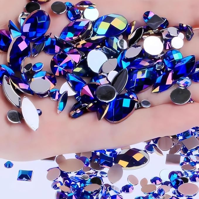 1000pcs Mixed Sizes AB Craft Gemstone Flatback Acrylic Rhinestones Face Gems by UYTRDVG