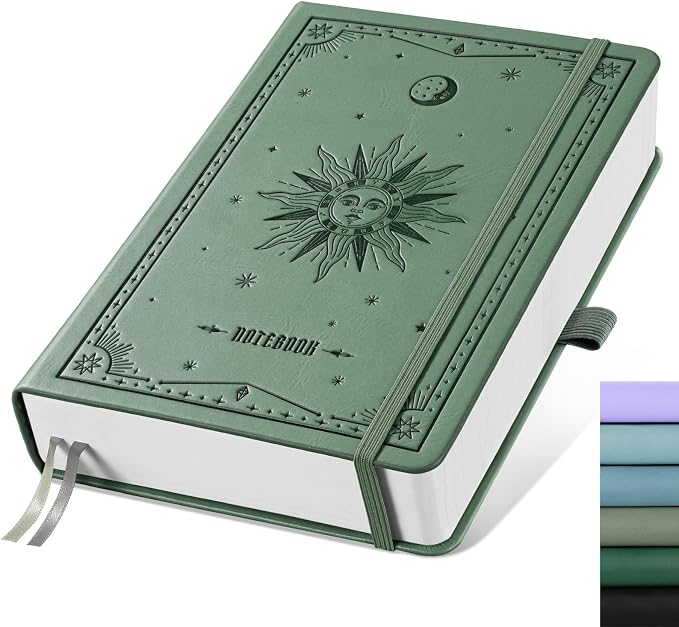 EMSHOI Dotted Journal Notebook, 320 Pages, A5 Size | Leather Hardcover by EMSHOI