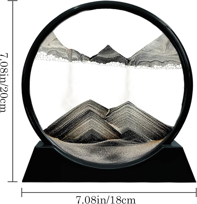 Aoderun Moving Sand Art Picture Round Glass 3D Deep Sea Sandscape in Motion - Image 4