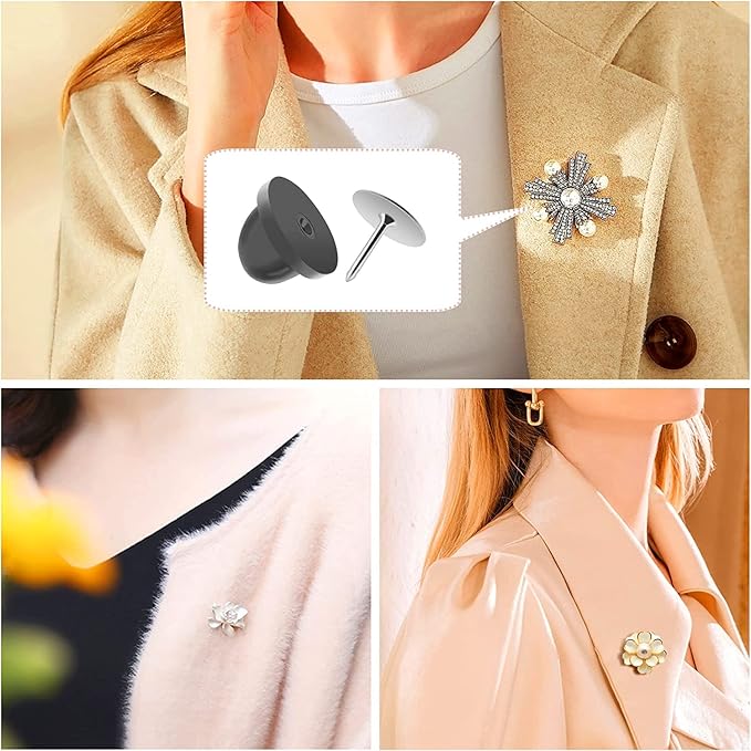 JANYUN 80 Pairs Rubber Blank Pin Backs Butterfly Clutch Backings Holder Tie Tacks Keepers Replacement with 9mm Length 10mm Width Lapel Enamel Pins for Craft Making
