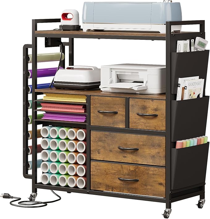 VENNQD Large Craft Organizer and Storage Rolling Cart Compatible by VENNQD